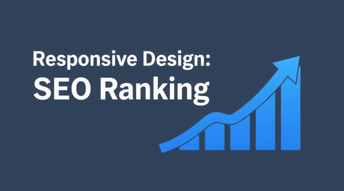 Grafic stilizat care arată o creștere a traficului web și a clasamentului SEO, simbolizând beneficiile designului responsiv.