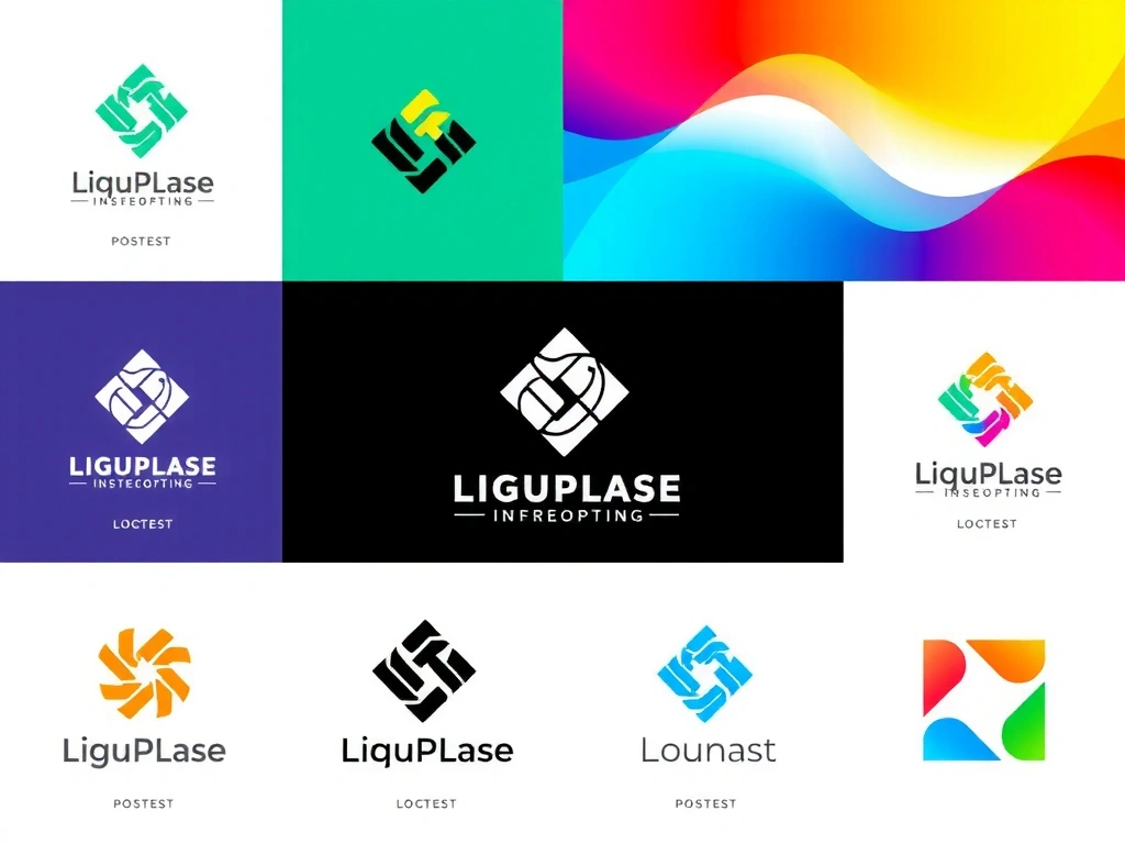 Concepte abstracte de branding, elemente de design logo, palete de culori moderne și curate.