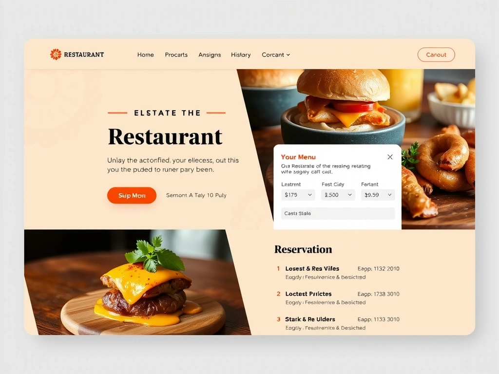 Site web pentru un restaurant cu meniu interactiv și sistem de rezervări