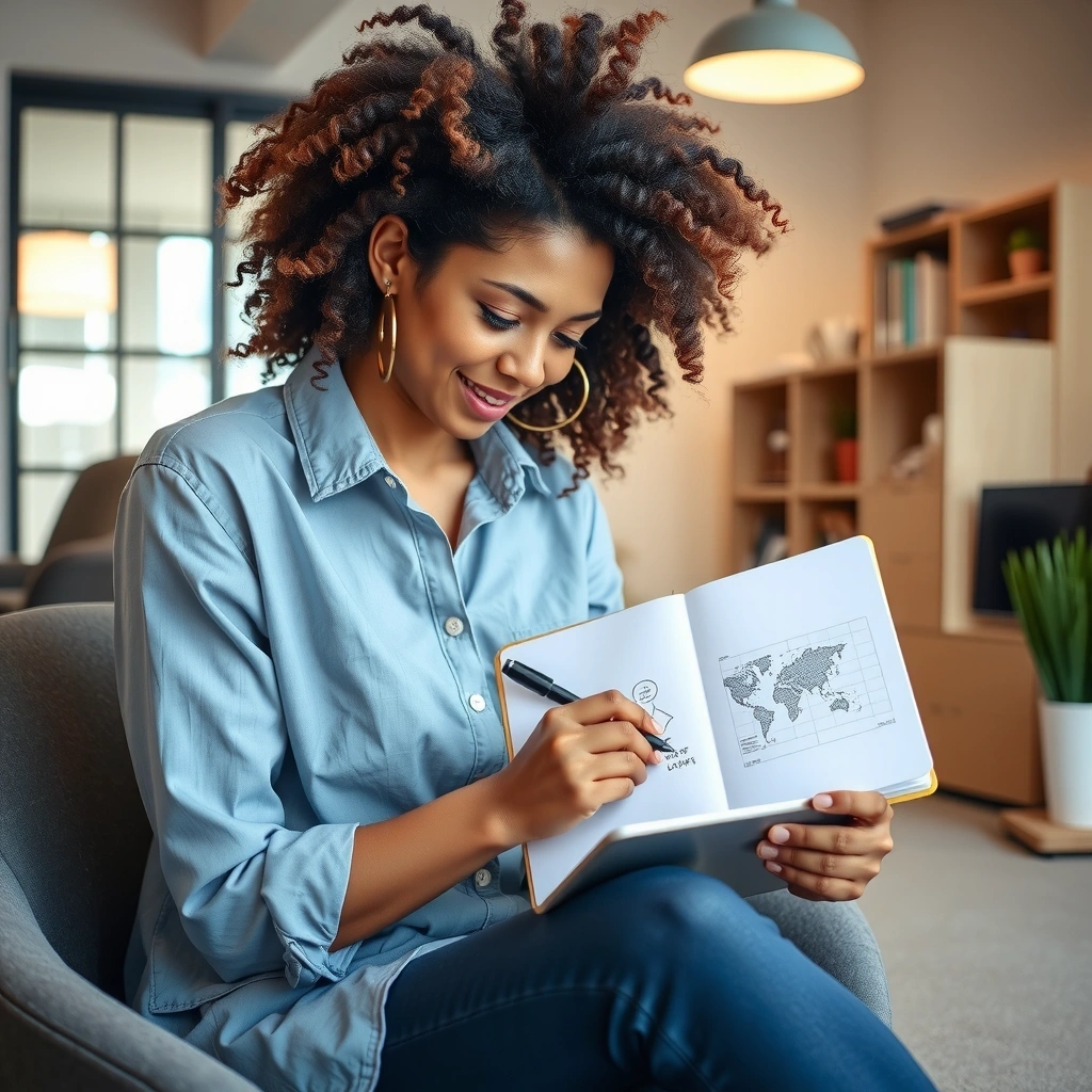 Designer UI/UX, schițând idei.