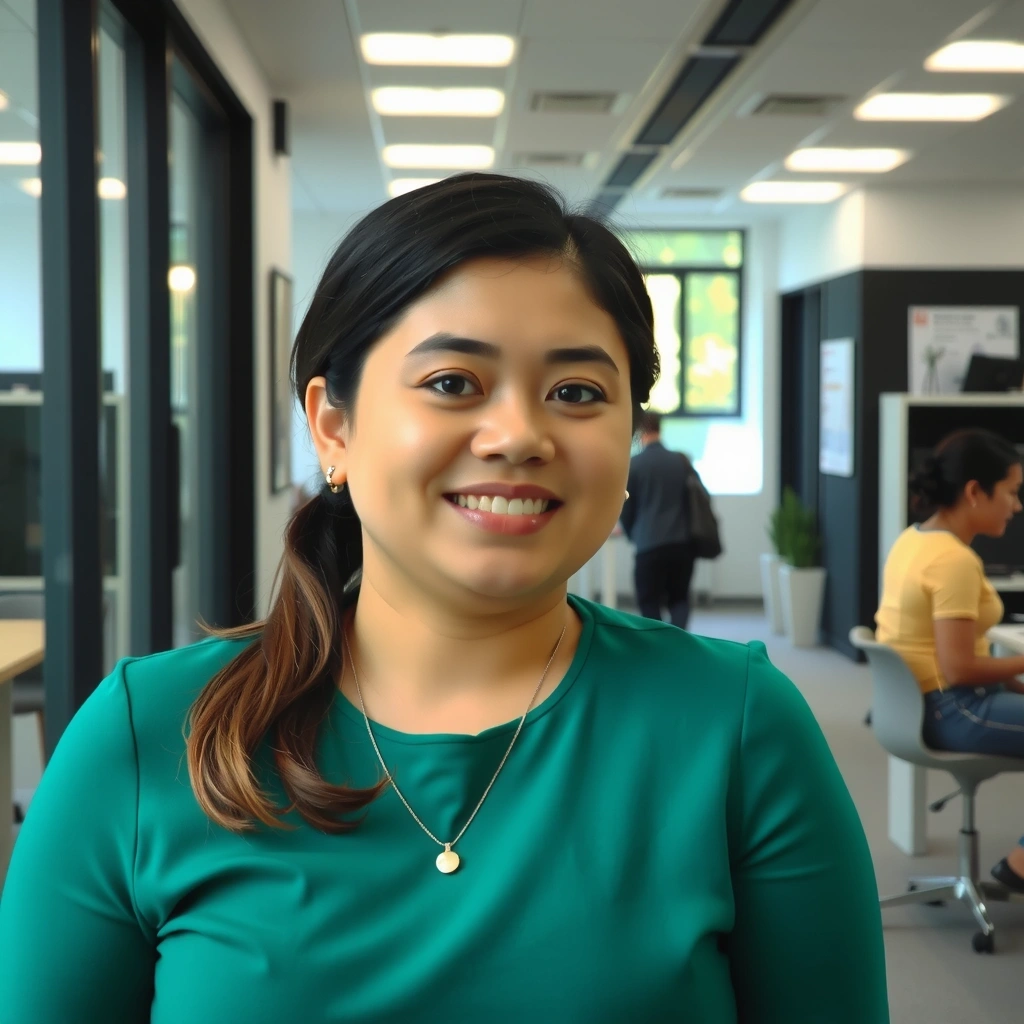 Specialist SEO, zâmbind la cameră.