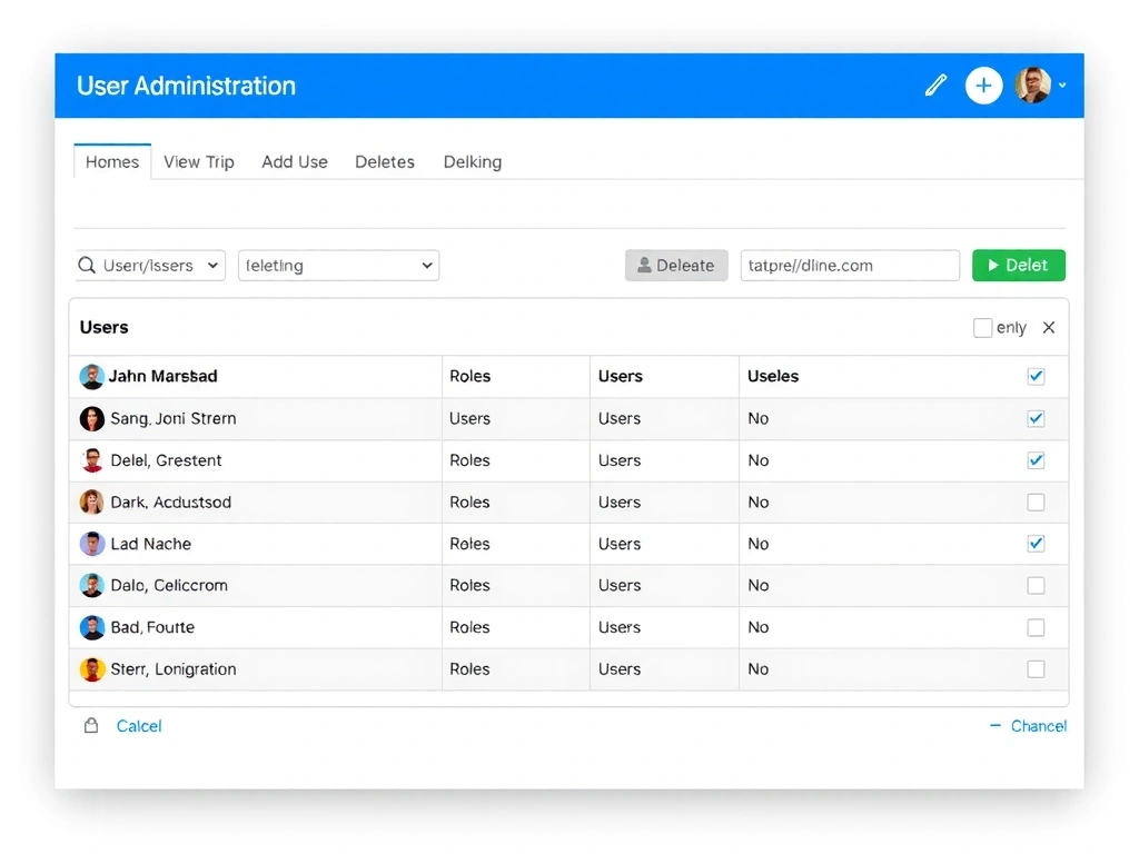 Secțiune de administrare utilizatori