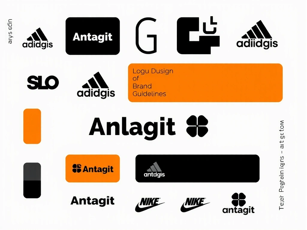 Ilustrație a branding-ului, cu logo-uri, palete de culori și elemente de identitate vizuală